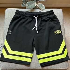 🏀 NBA Basketball Shorts with Neon Yellow Logo , Size: